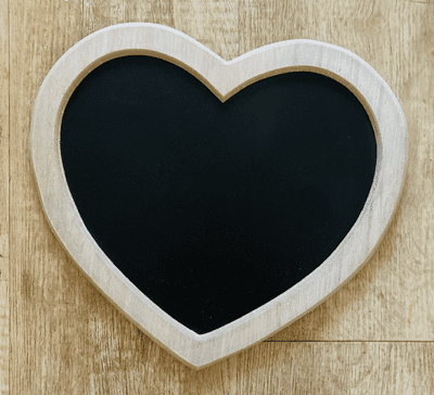 *SECONDS Wooden Heart Chalkboard