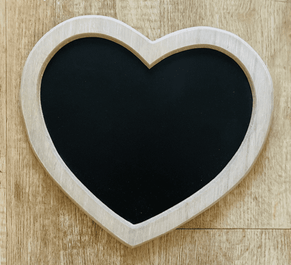 *SECONDS Wooden Heart Chalkboard