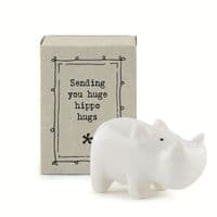 'Sending you Huge Hippo Hugs' Matchbox Keepsake by East of India