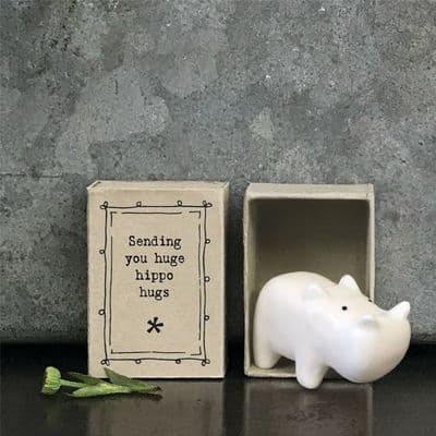 'Sending you Huge Hippo Hugs' Matchbox Keepsake by East of India