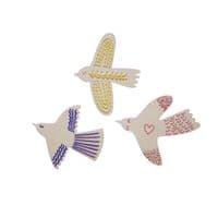 'Set of 3 Wooden Birds' Embroidery Wooden Craft Kit