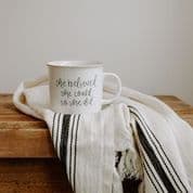 'She Believed She Could' Speckled  Ceramic Mug