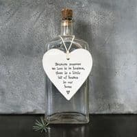 'Someone we Love is in Heaven....' East of India Porcelain Hanging Heart