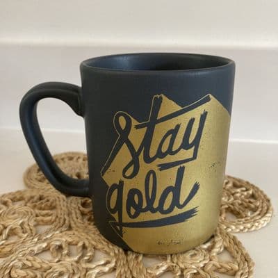 'Stay Gold' Black Ceramic Mug