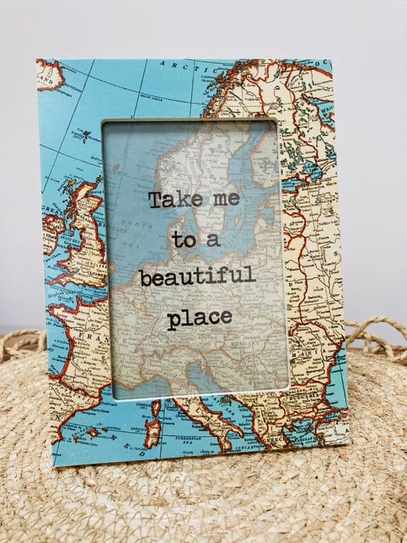 'Take me to a Beautiful Place' Map Photo Frame,