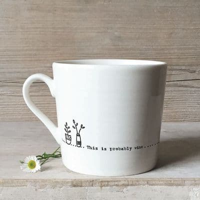 'This is Probably Wine' Porcelain Ripple Mug by East of India