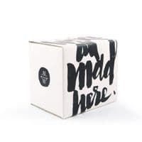 'We're All Mad Here'  Black & White Monochrome Ceramic Mug
