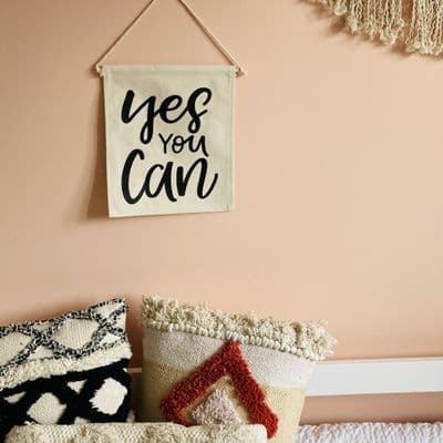 'Yes You Can' Thick Cotton Banner