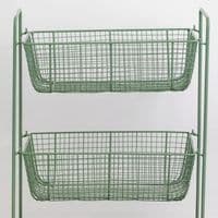 3 Tiered Green Wire Basket  Storage Shelf Unit, Grand Illusions