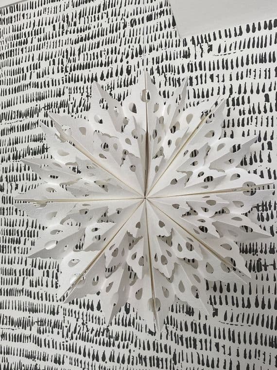 3d Paper Cut/Kirigami Festive Hanging Snowflake Decoration,  Small