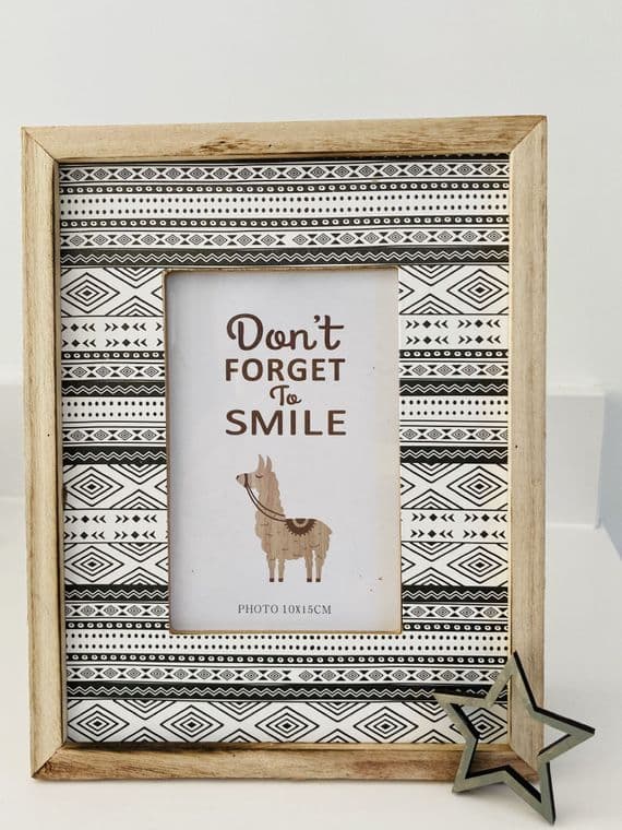 Black and White Aztec Boho Photo Frame