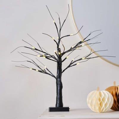 Black Light Up Halloween Decoration Tree