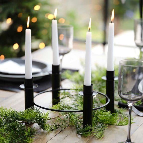 Black Metal Dinner Candle Ring