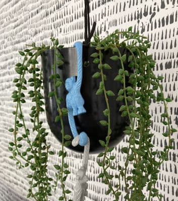 Blue Enamel Hanging Monkey 'S' Hook