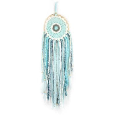 Small Boho Crochet Dream Catcher,  White/Grey/Blue's