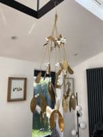 Brass Mistletoe and White Berry Hanging Christmas Decoration