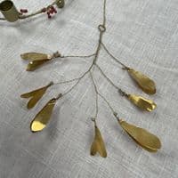 Brass Mistletoe and Wooden Berry Hanging Decoration, Small