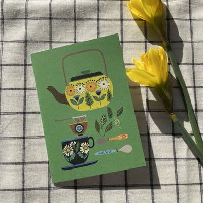 Brie Harrison 'Retro Teapot' Greeting Card