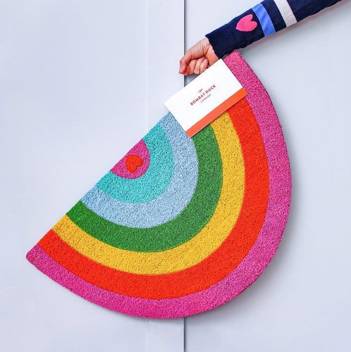 Bright Rainbow Shaped Doormat