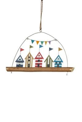 Bright Summer Beach Huts Hanging Decoration