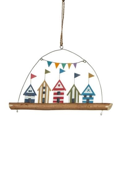 Bright Summer Beach Huts Hanging Decoration