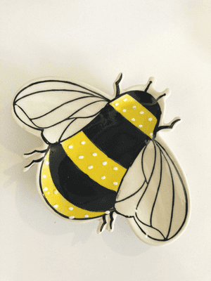 Bumble Bee Ceramic Plate for Tea Bags or Trinkets
