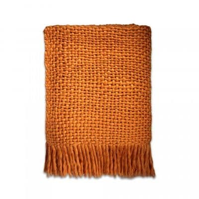 Burnt Orange Vienna Chunky Recycled Blanket