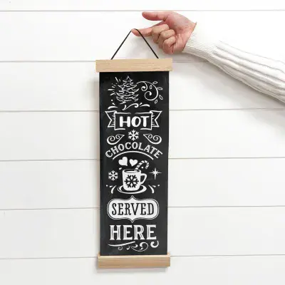 Canvas Christmas Sign - Hot Chocolate Served Here