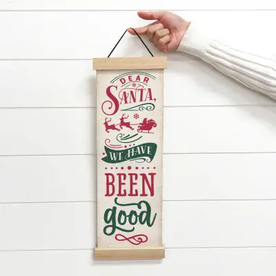 Canvas Christmas Sign - Kid's Santa Sign, We Have Been Good