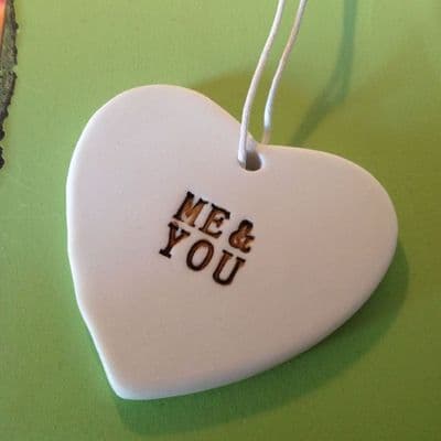 Ceramic 'Me & You' Hanging Heart