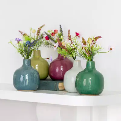 Ceramic Stem Vase - Assorted Colours