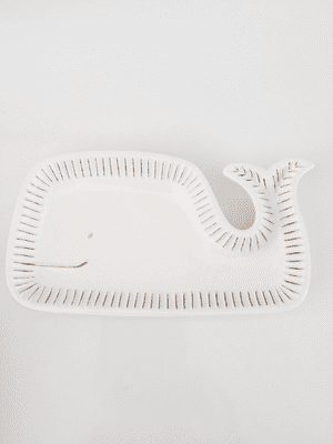 Ceramic Whale Trinket Dish, White