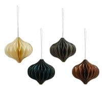 Christmas Honeycomb Hanging Decorations, Set of 4