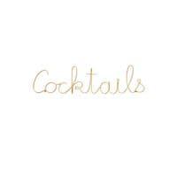 Cocktails Gold Wire Word Art by Bombay Duck