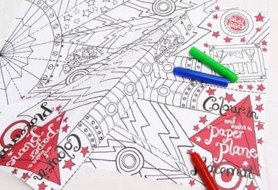Colour in Placemat - Paper Plane