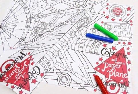 Colour in Placemat - Paper Plane