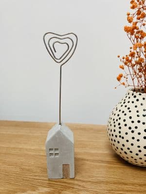 Concrete House Photo Clip/Place Card Holder