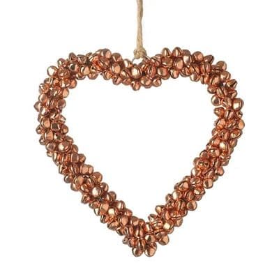 Copper Cluster of Bells Heart, Hanging Decoration