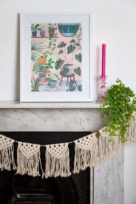 Cream Macrame Tassel  Bunting Garland