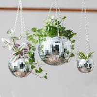Disco Mirror Ball Hanging Planter,Large