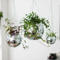 Disco Mirror Ball Hanging Planter,Large