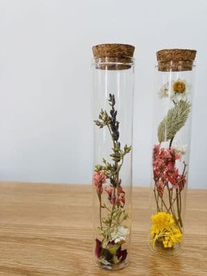 Dried Flower Posy Keepsake Tall Narrow Bottle