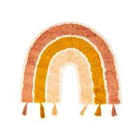 Earthy Muted Tones Rainbow Rug with Tassles