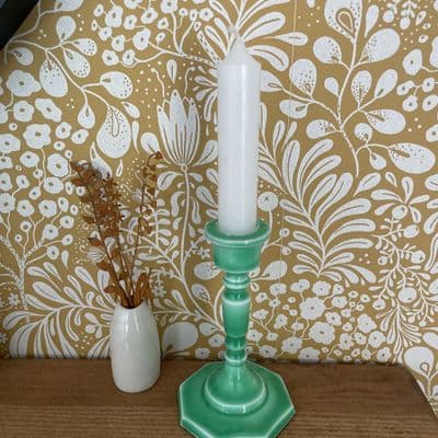 Enamel Candlestick - Bright Green