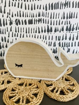 Eyes Shut, Wooden Whale Decoration