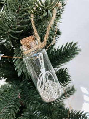 Fairy Dust Glass Bottle with Scroll, Hanging Decoration