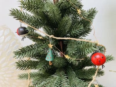 Festive Robin and Christmas Tree Metal Garland, 100cm