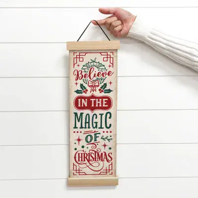 Framed Canvas Christmas Sign - Believe In the Magic of Christmas