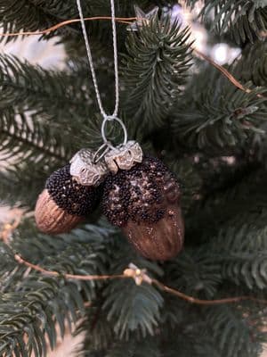 Glass Acorns Hanging Decoration, Brown