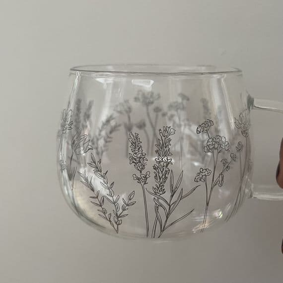 Glass Wildflower Meadow  Print Mug